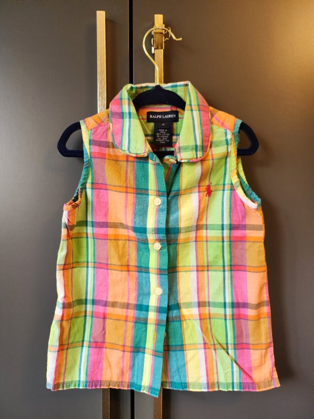 RALPH LAUREN GIRLS SLEEVELESS SHIRT (4yo)